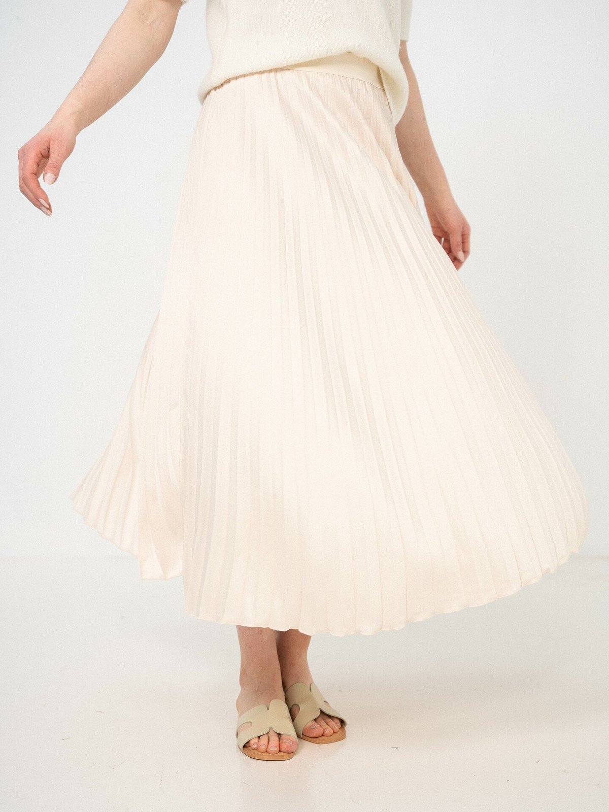 Y.A.S Celine High Waist Midi Skirt Hvit