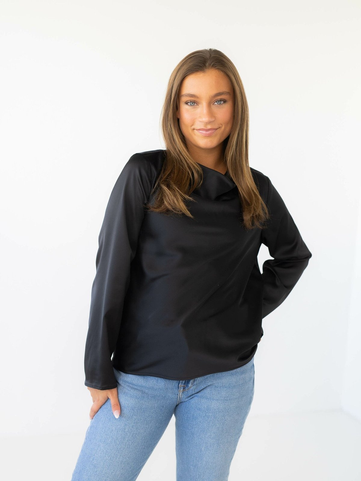 Y.A.S Elmi Long Sleeve Top Black