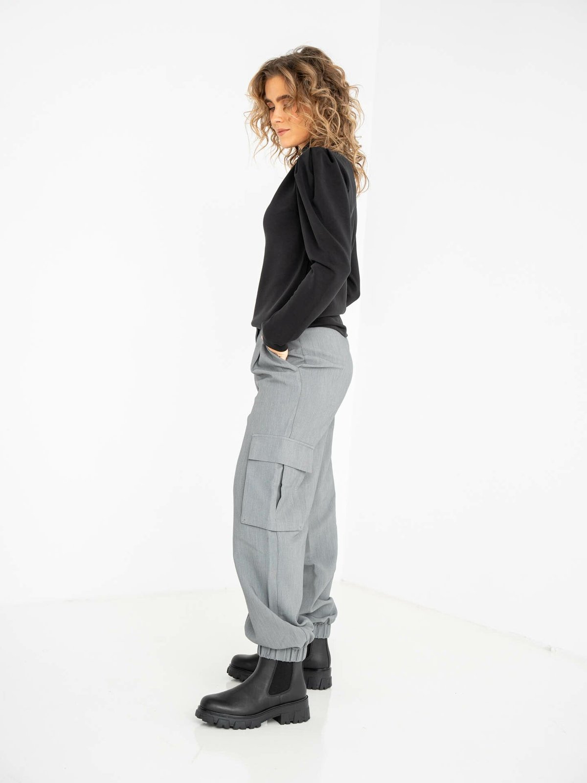 Y.A.S Alvas HMW Pant Medium Grey Melange