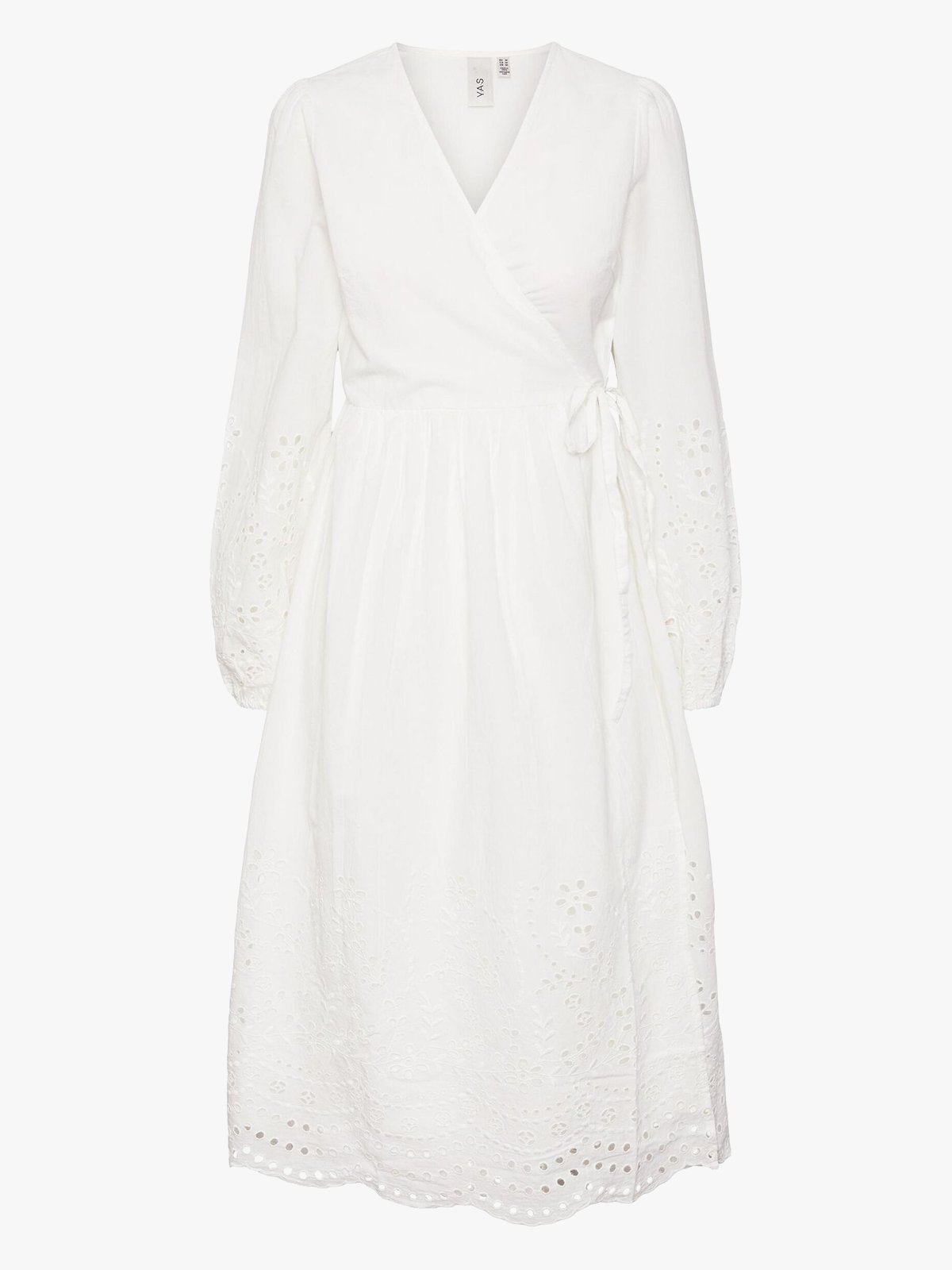 Y.A.S Luma Long Sleeve Long Wrap Dress Star White