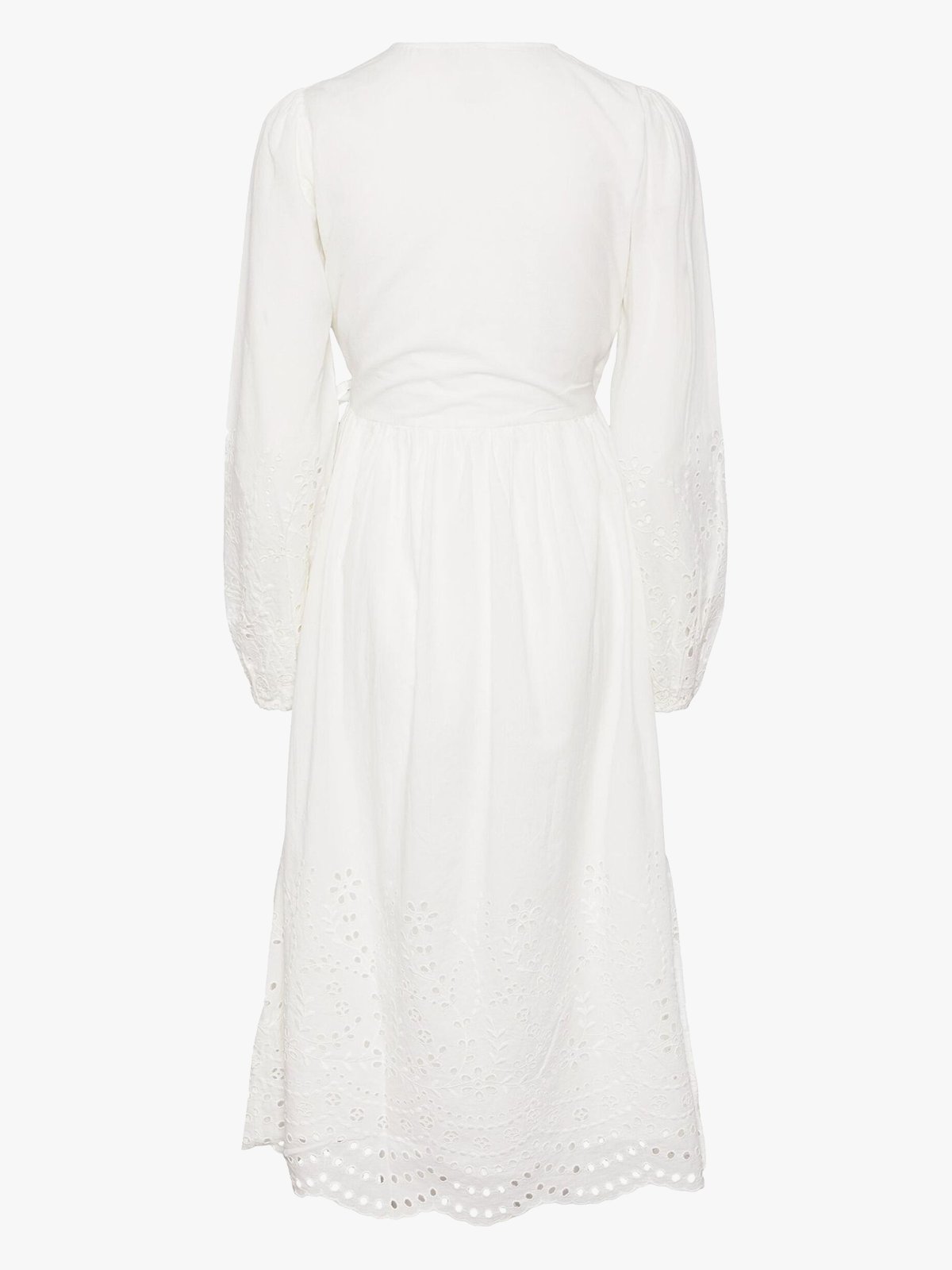 Y.A.S Luma Long Sleeve Long Wrap Dress Star White