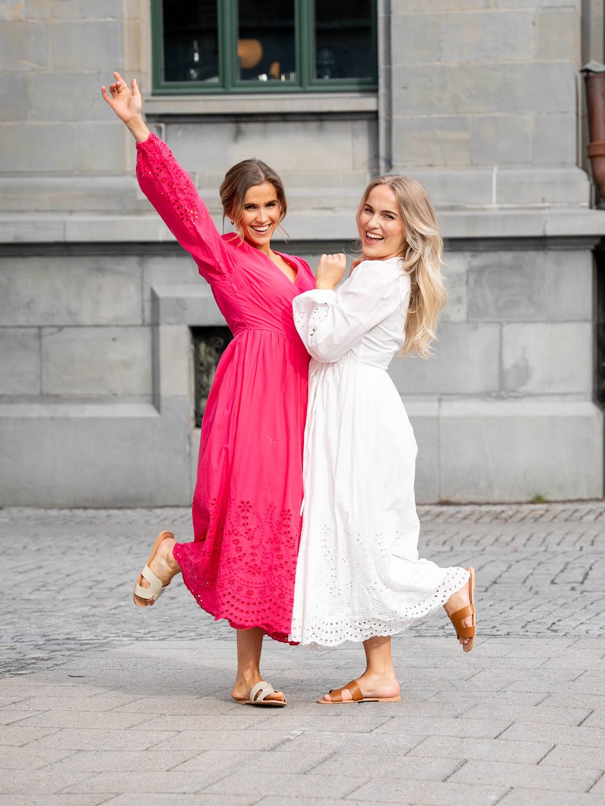 Y.A.S Luma Long Sleeve Long Wrap Dress Star White