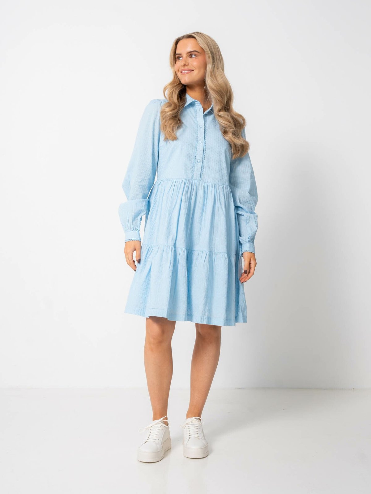 Y.A.S Tia Long Sleeve Dress Clear Sky