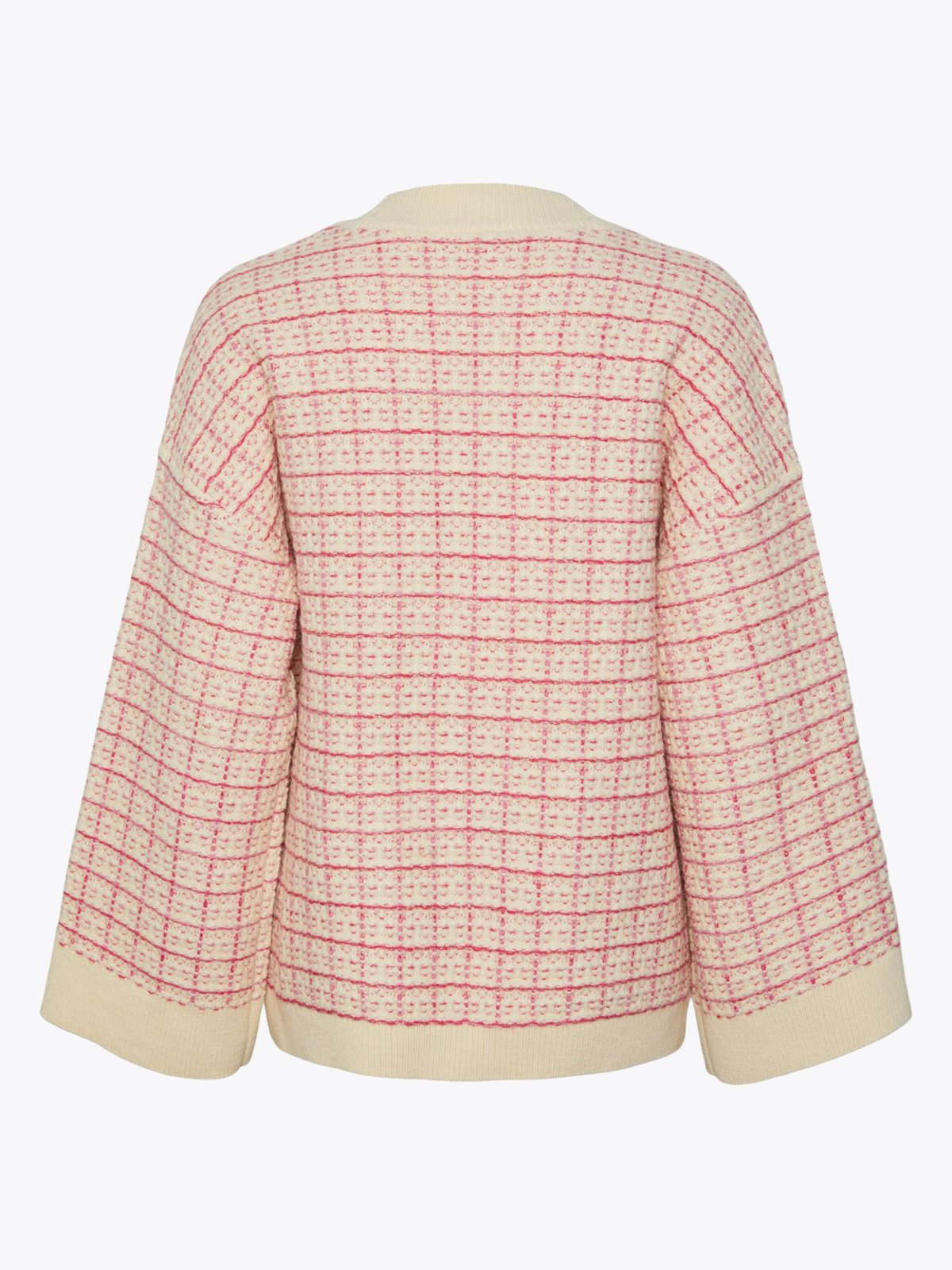 Y.A.S Liviana Long Sleeve Knit Cardigan Birch Rasberry Sorbet / Pirouette