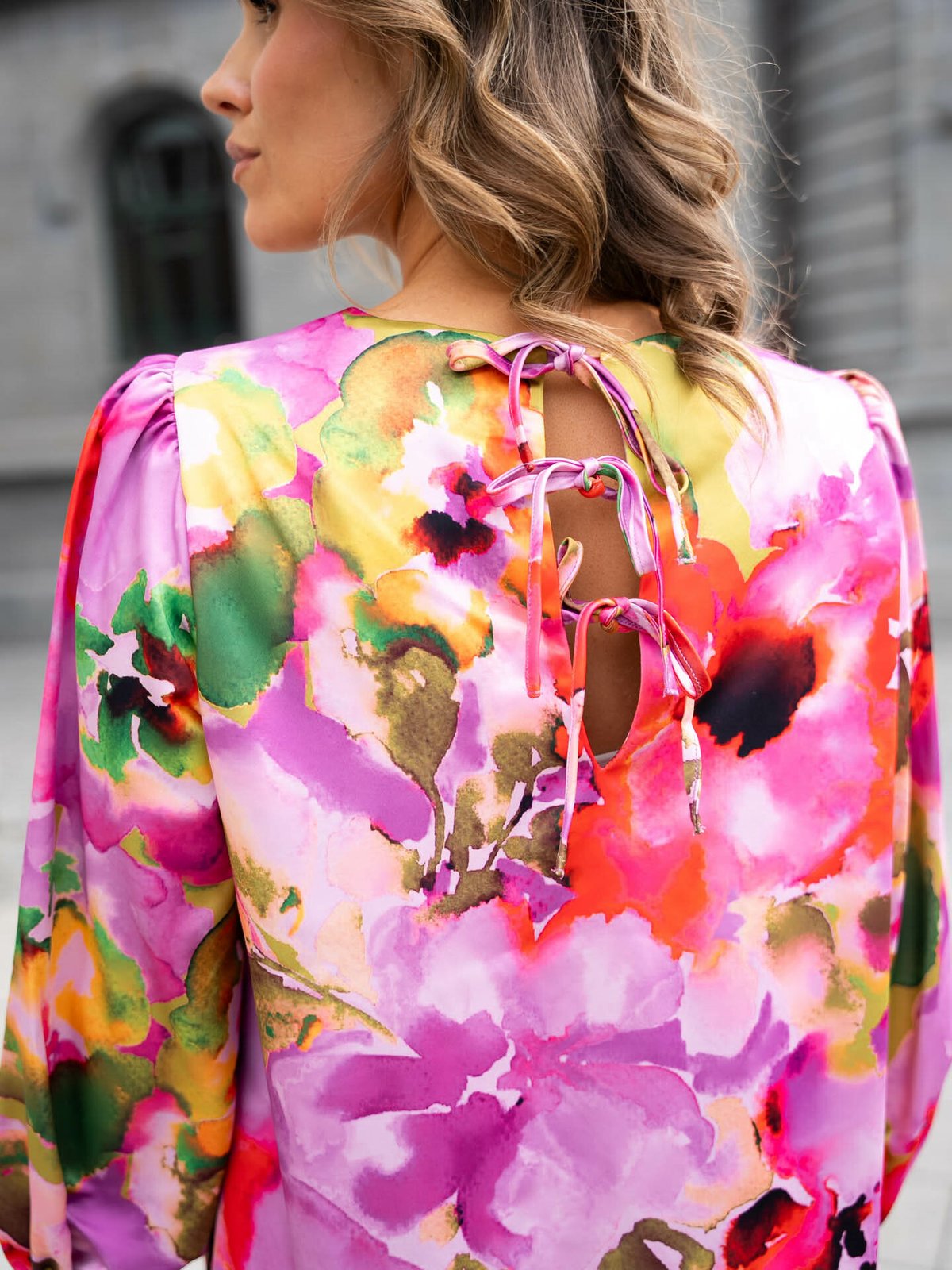 Y.A.S Lingo Long Sleeve Dress Pastel Lavender Lingo print