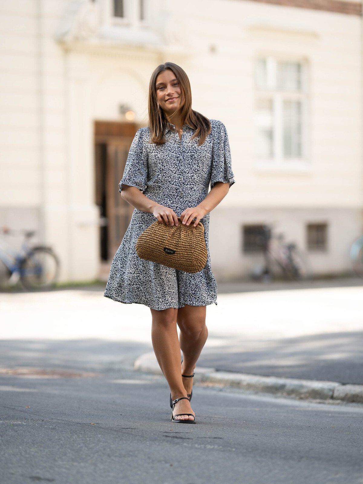 Y.A.S Zeleo 2/4 Shirt Dress Navy Blue Zeleo print