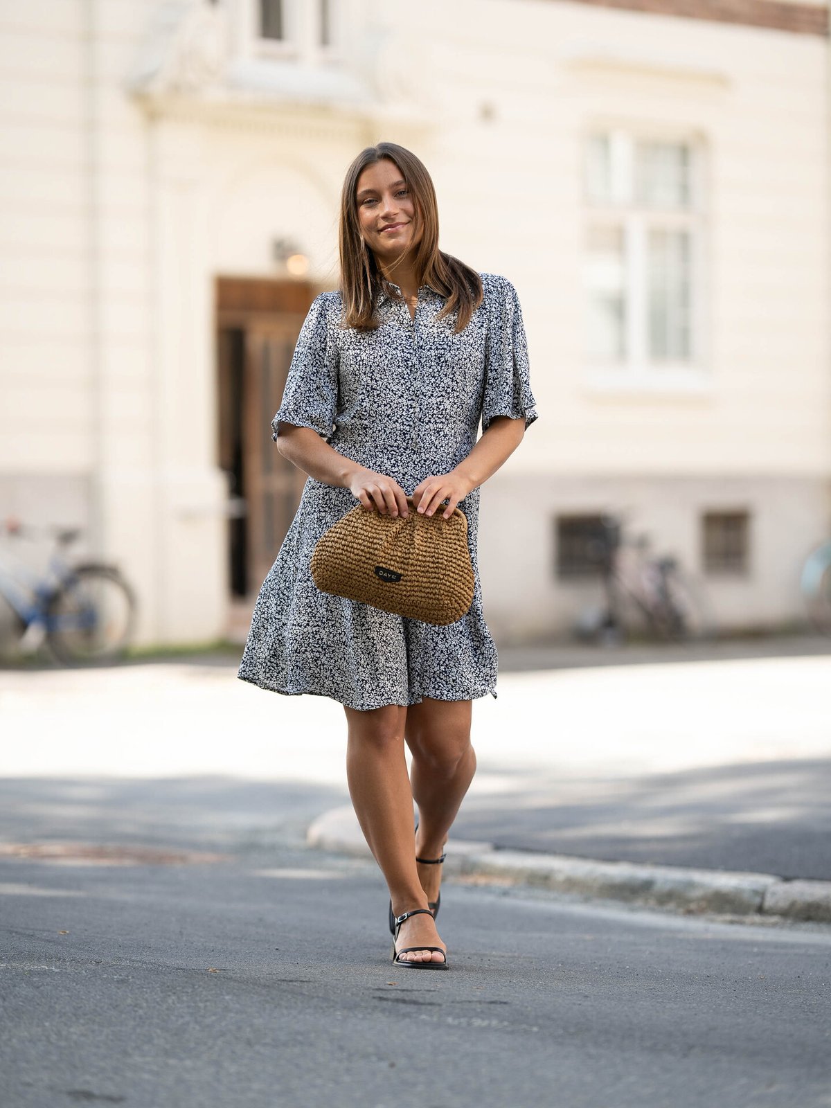 Y.A.S Zeleo 2/4 Shirt Dress Navy Blue Zeleo print