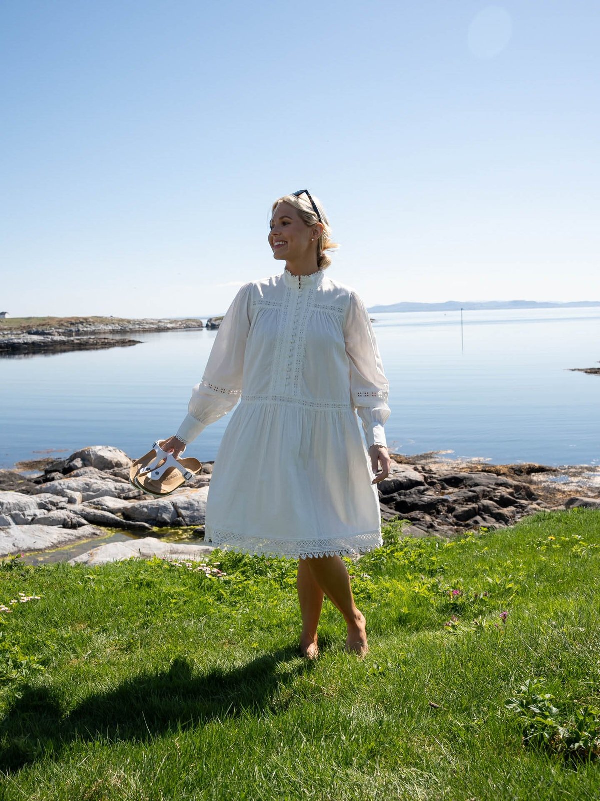 Y.A.S Vicca Long Sleeve Dress Star White