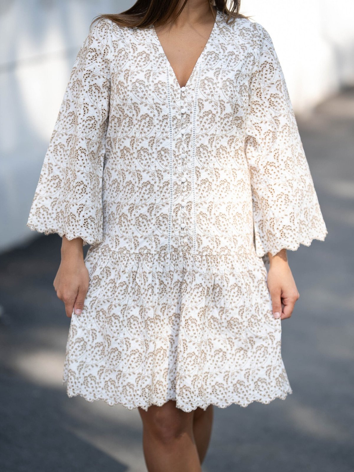 Y.A.S Aprilla 3/4 Dress Star White