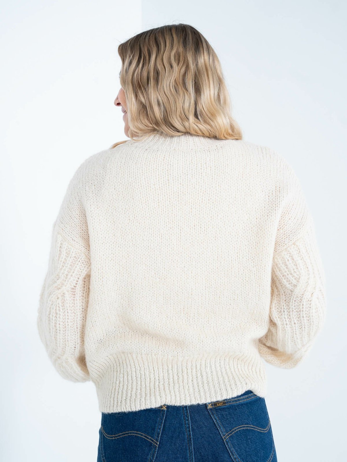 Y.A.S Zuma Long Sleeve Knit Pullover Birch