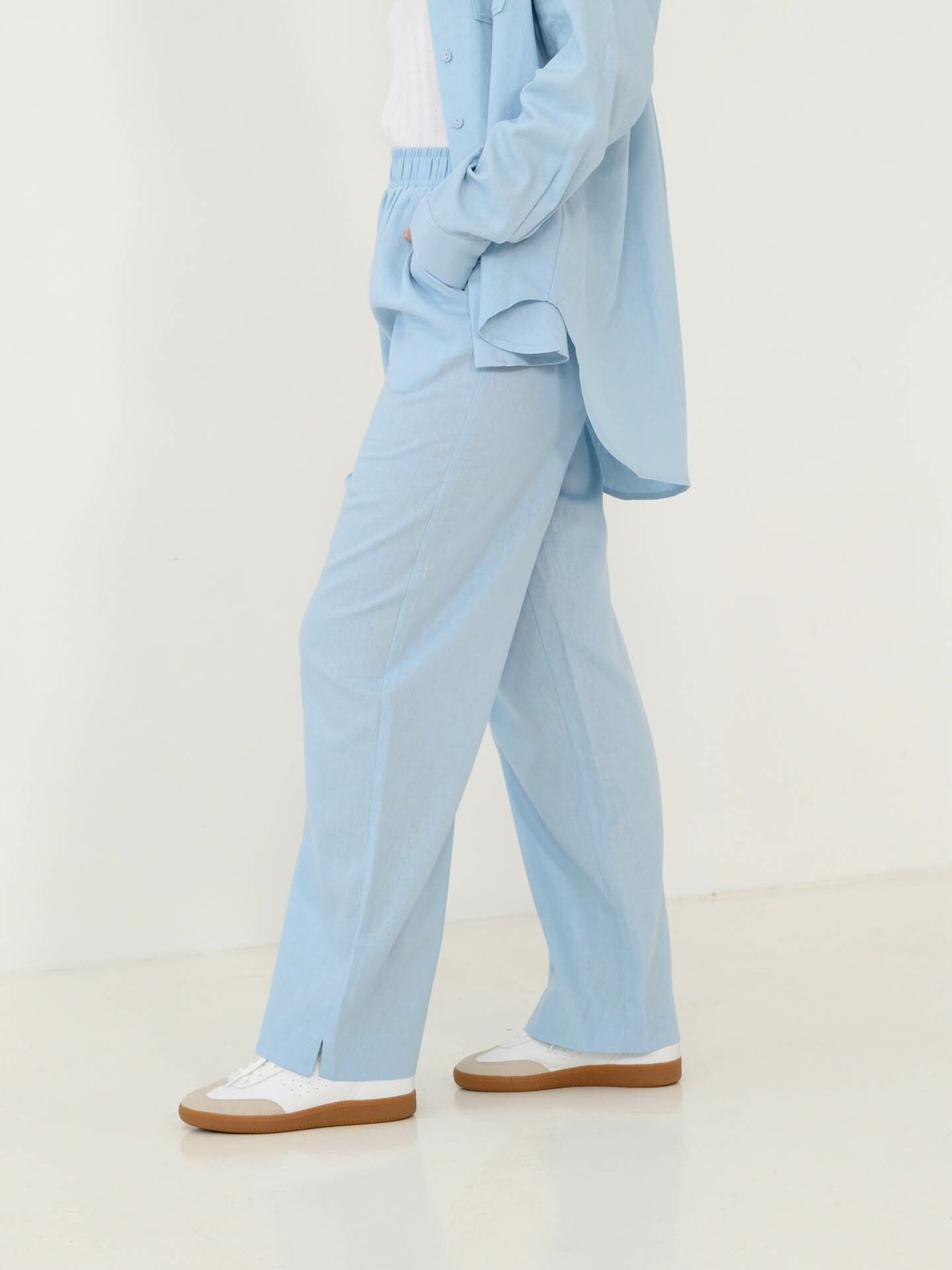 Y.A.S Flaxy HMW Linen Pants Clear Sky