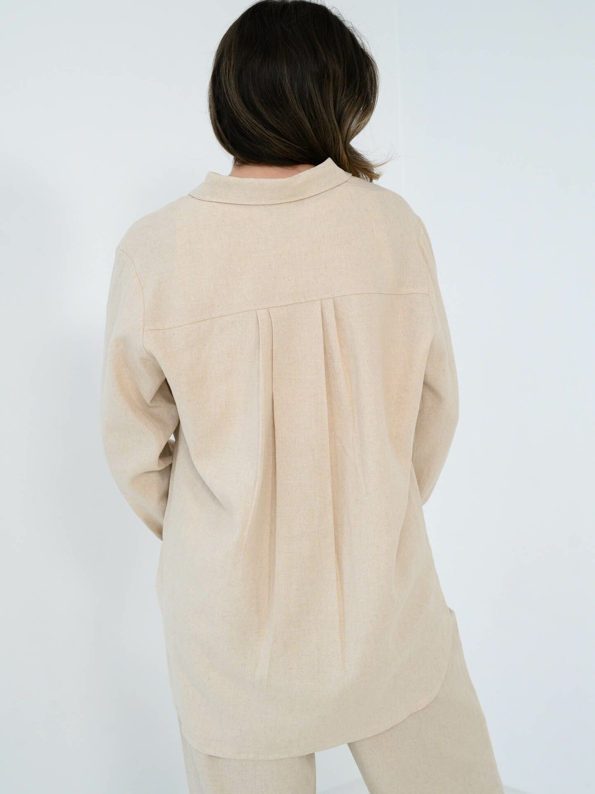 Y.A.S Flaxy Long Sleeve Linen Shirt Birch