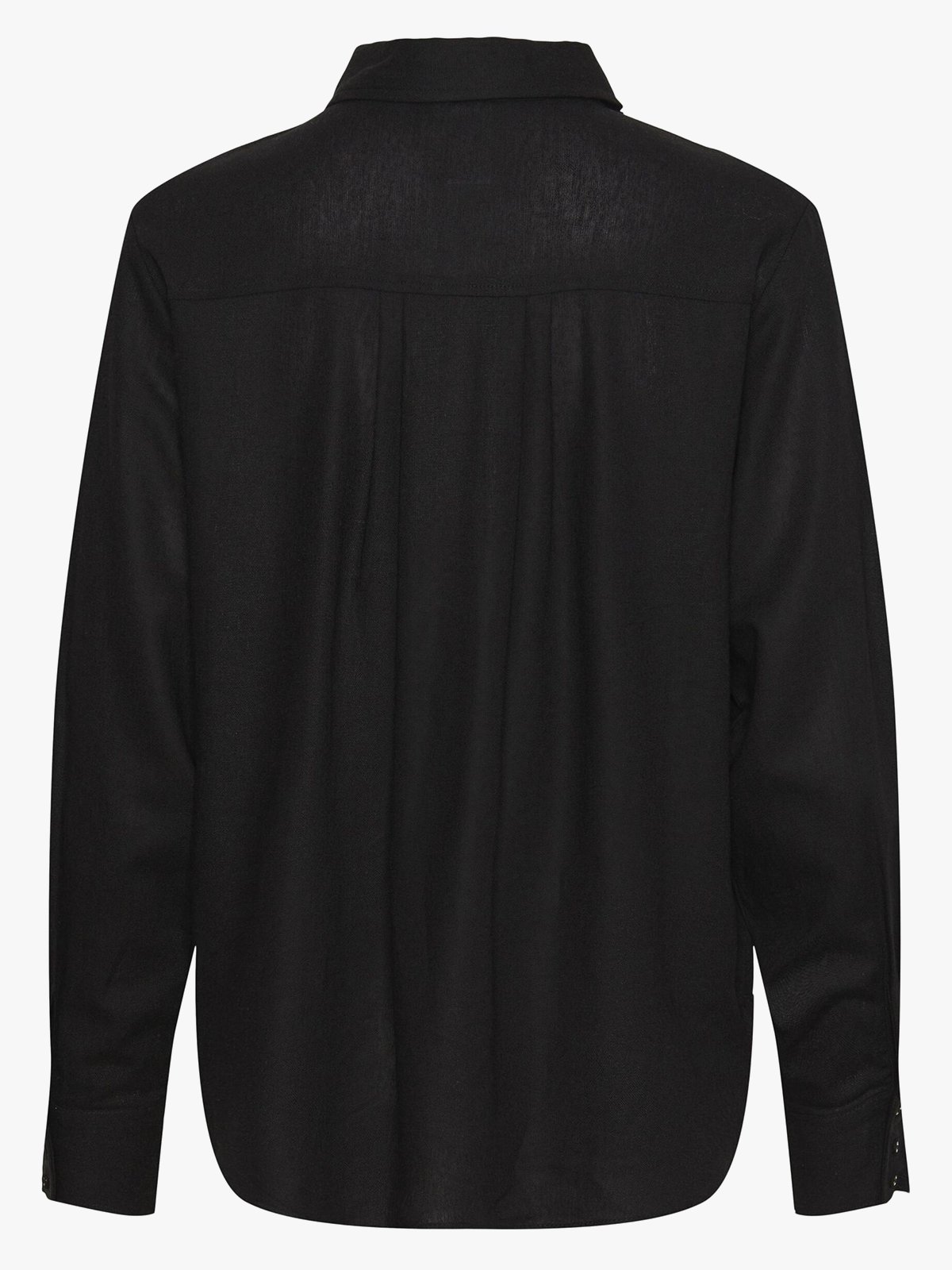 Y.A.S Flaxy Long Sleeve Linen Shirt Black