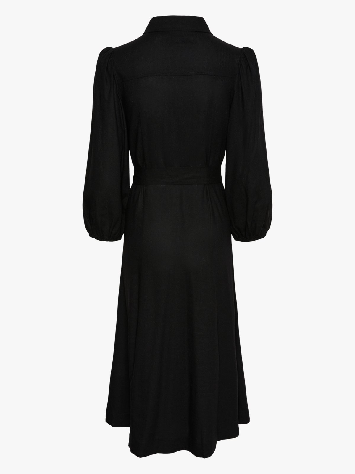 Y.A.S Flaxy 3/4 Linen Shirt Dress Black
