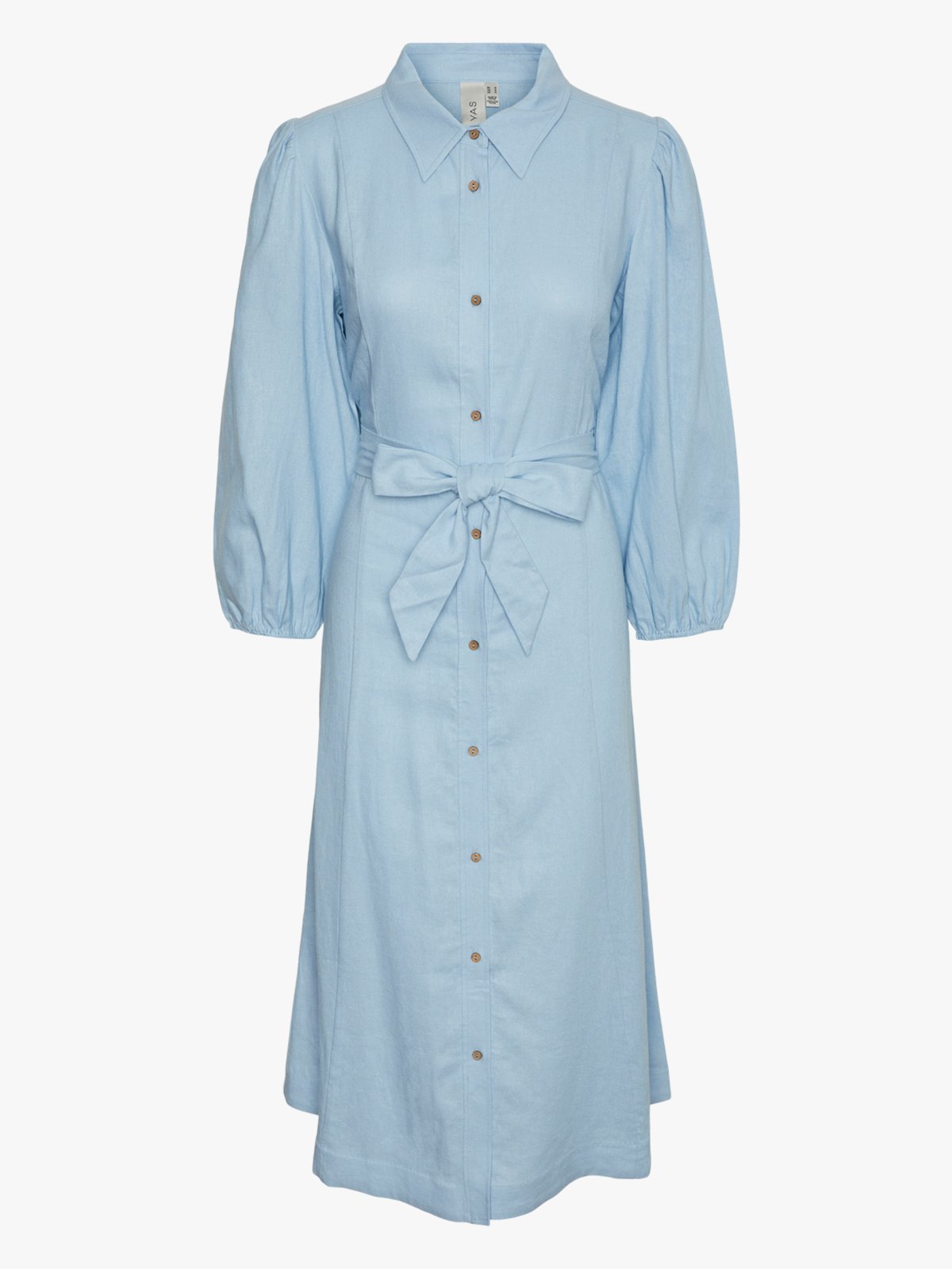 Y.A.S Flaxy 3/4 Linen Shirt Dress Clear Sky