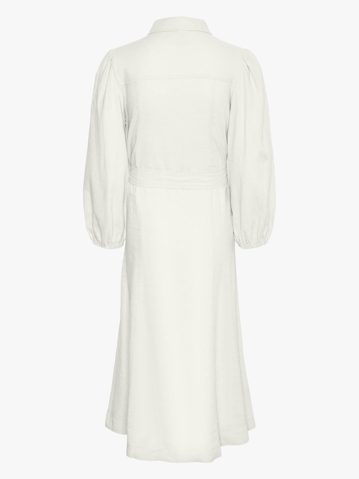 Y.A.S Flaxy 3/4 Linen Shirt Dress Star White