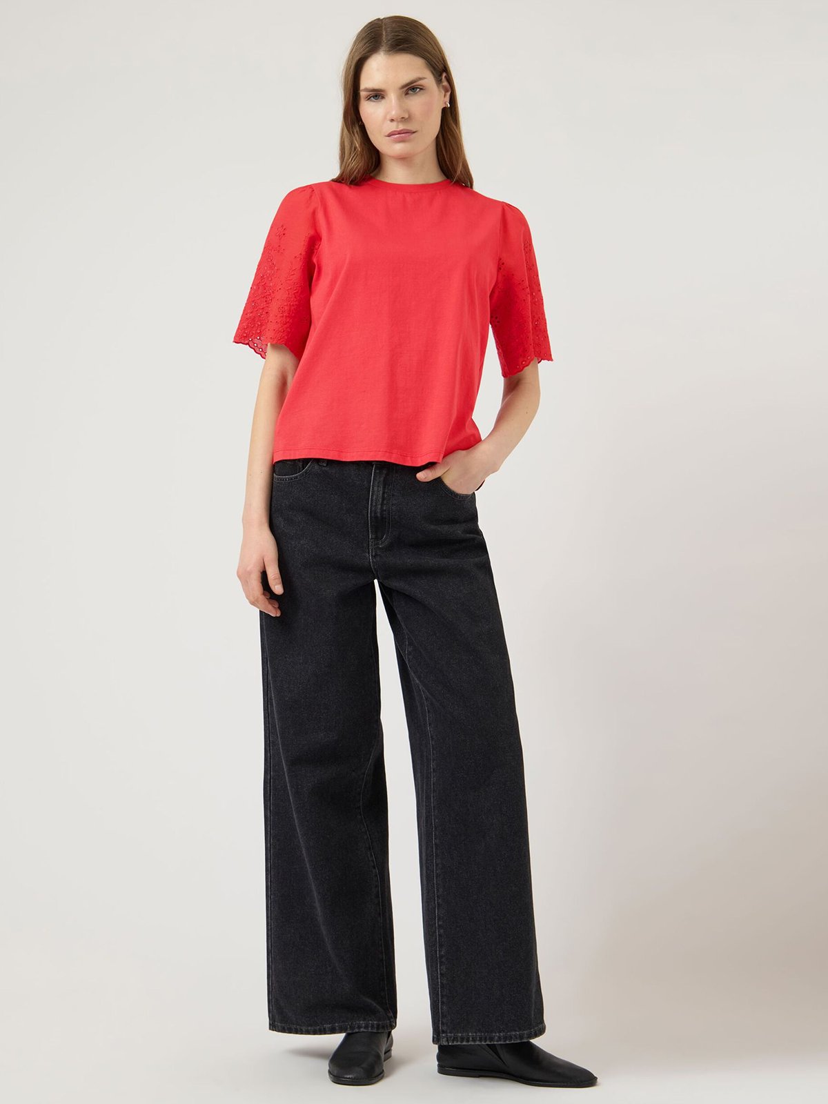Y.A.S Lex Short Sleeve Top Fiery Red