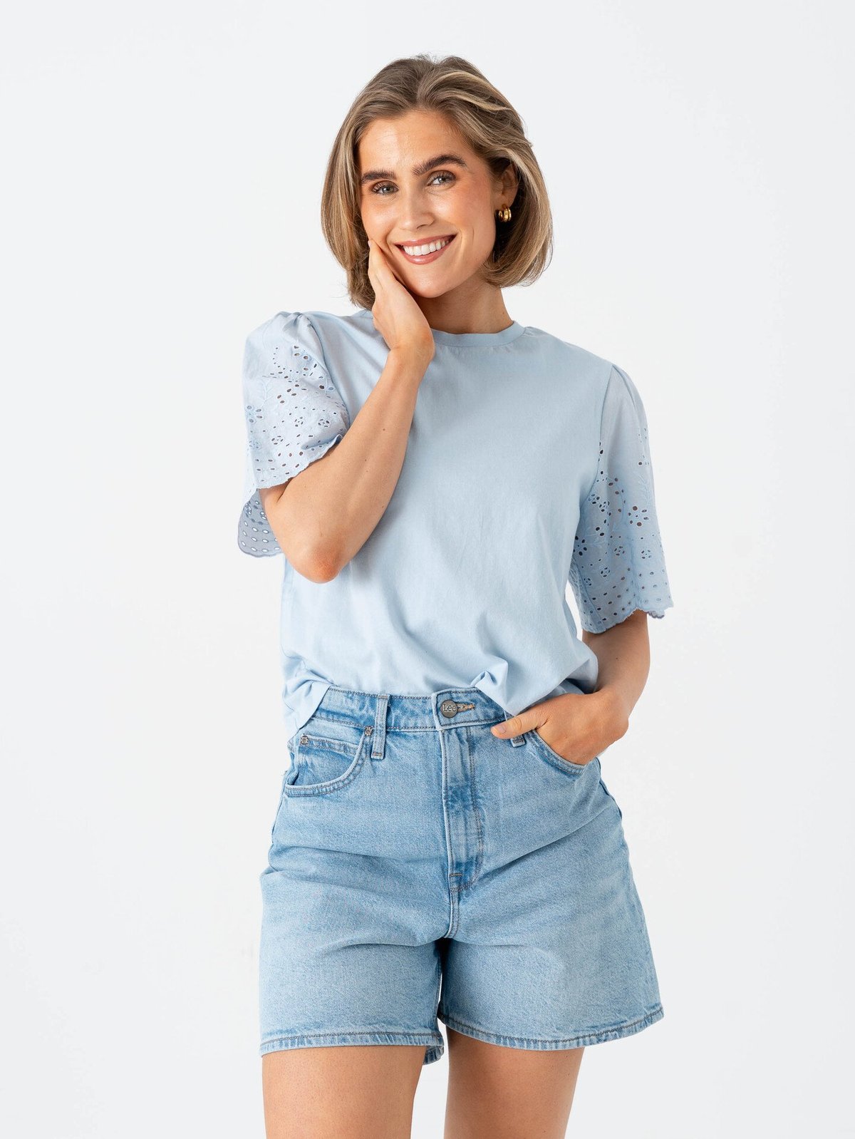 Y.A.S Lex Short Sleeve Top Skyway