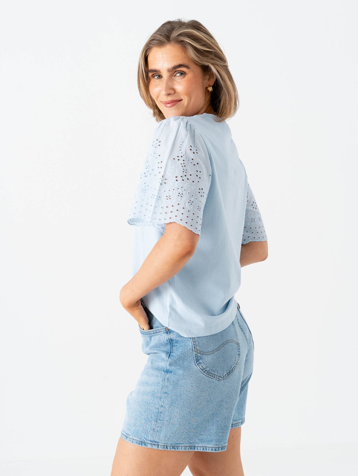 Y.A.S Lex Short Sleeve Top Skyway