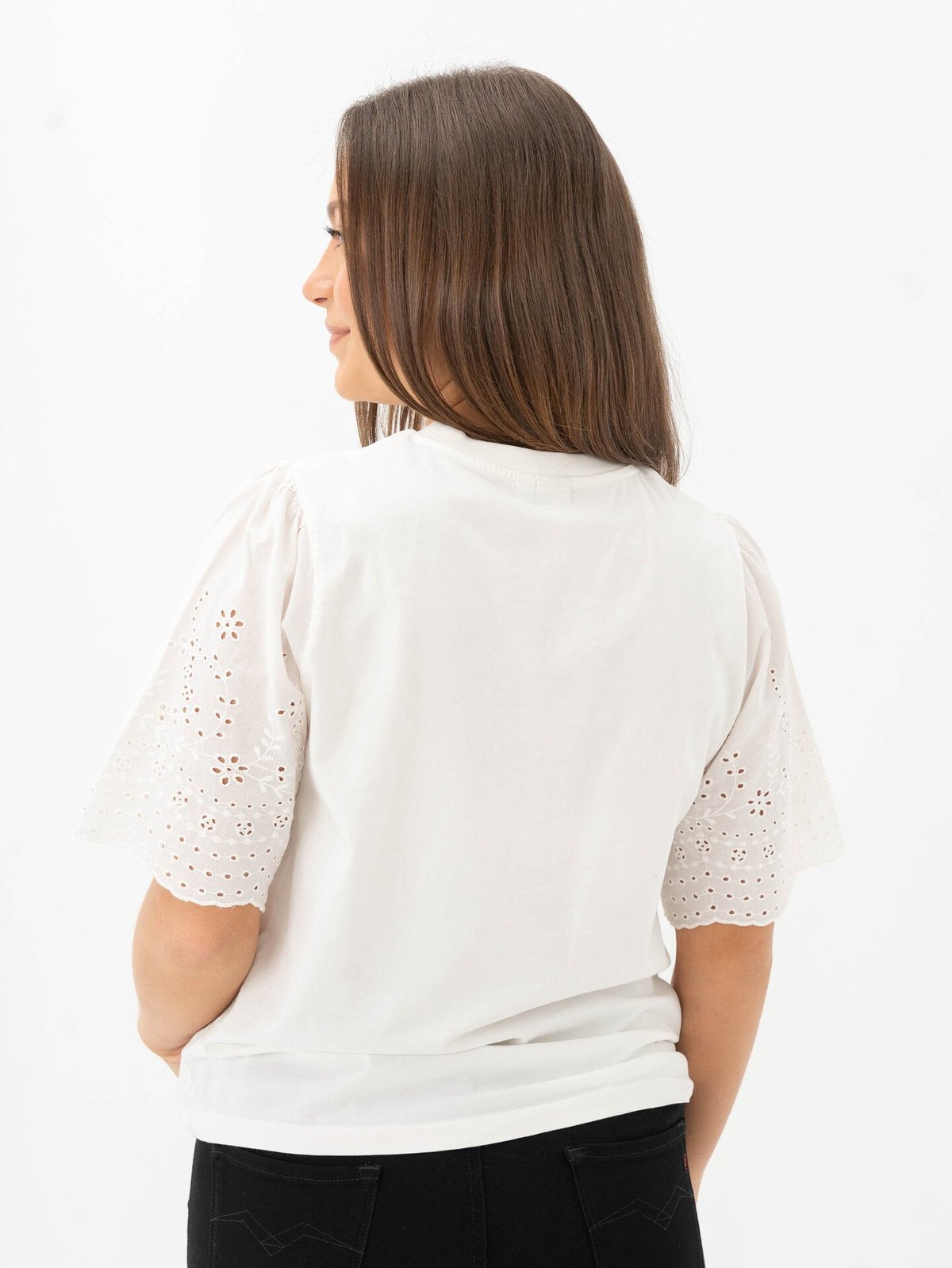 Y.A.S Lex Short Sleeve Top Star White