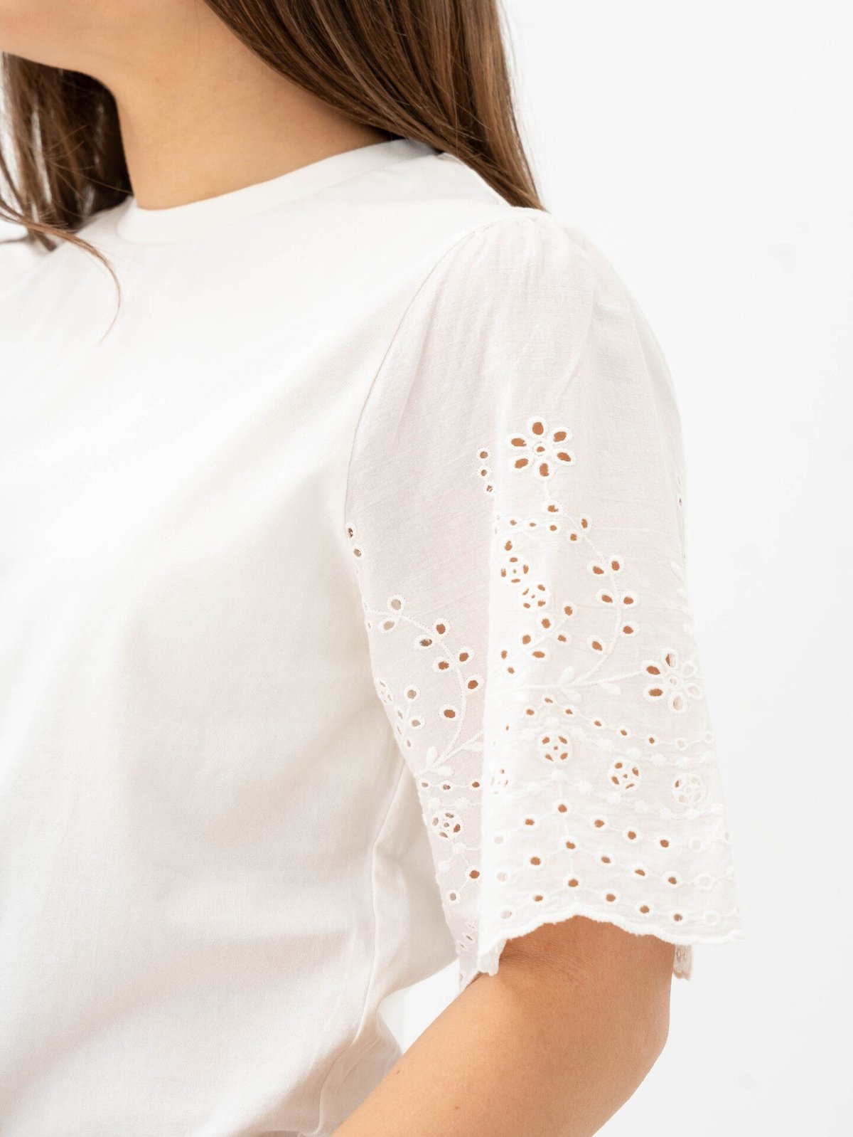 Y.A.S Lex Short Sleeve Top Star White