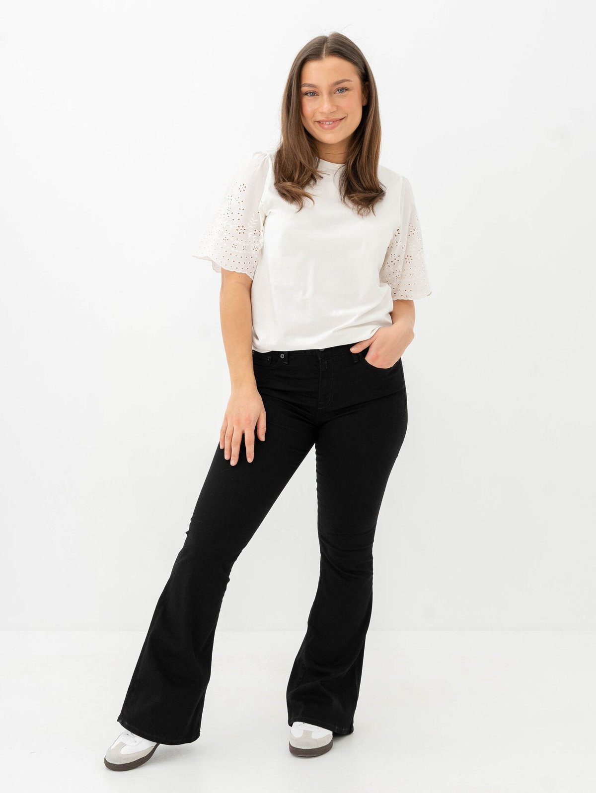 Y.A.S Lex Short Sleeve Top Star White