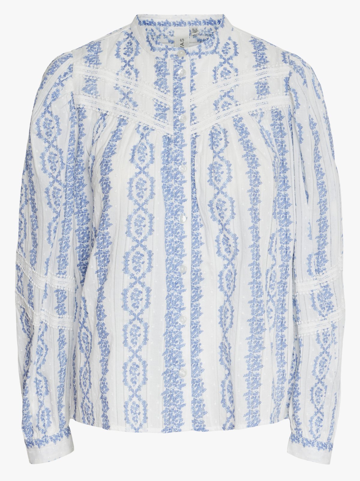 Y.A.S Tovina Long Sleeve Shirt Star White/ AOP Tovina Print