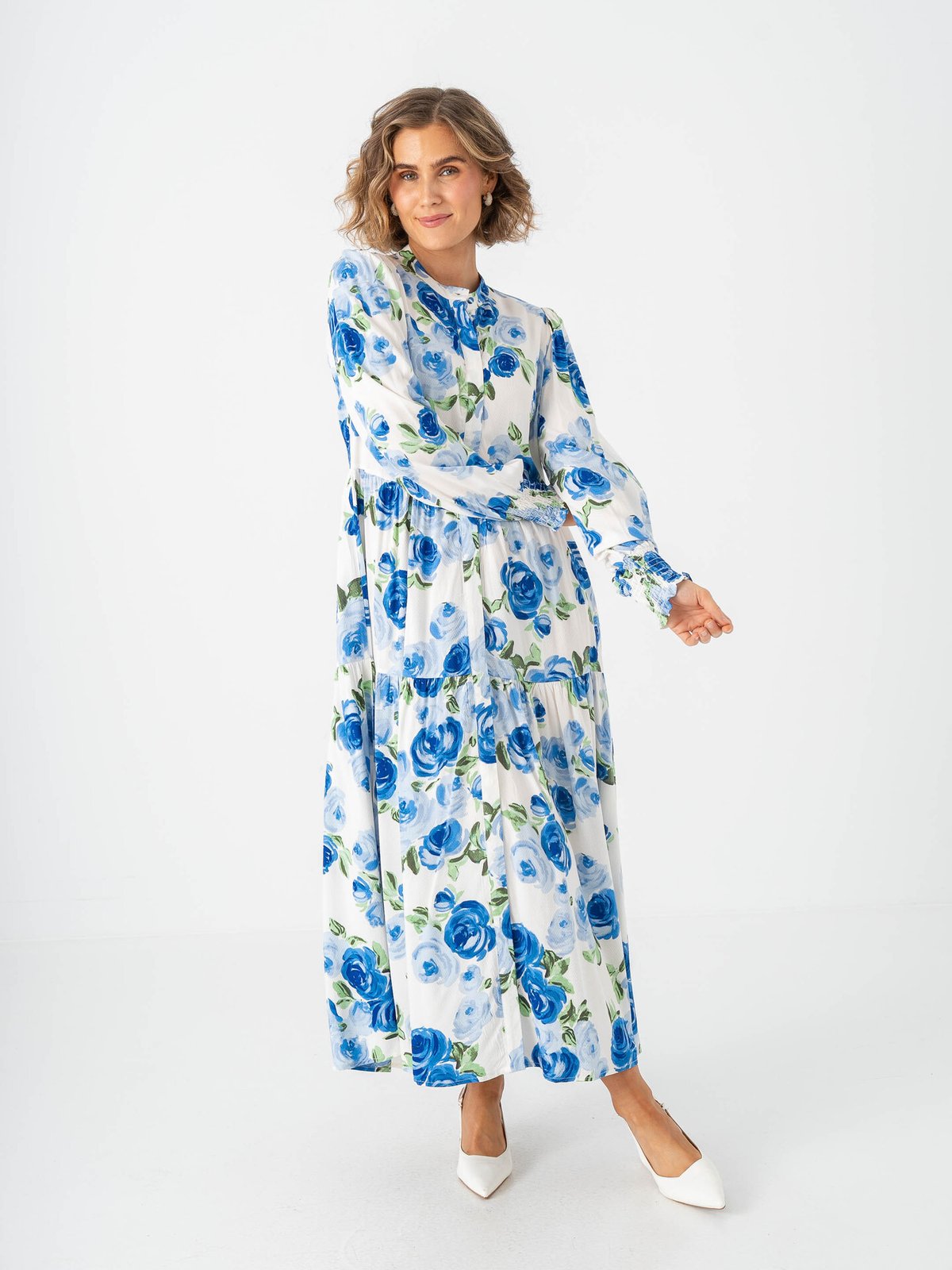Y.A.S Asina Long Sleeve Long Shirt Dress Snow White / Emula