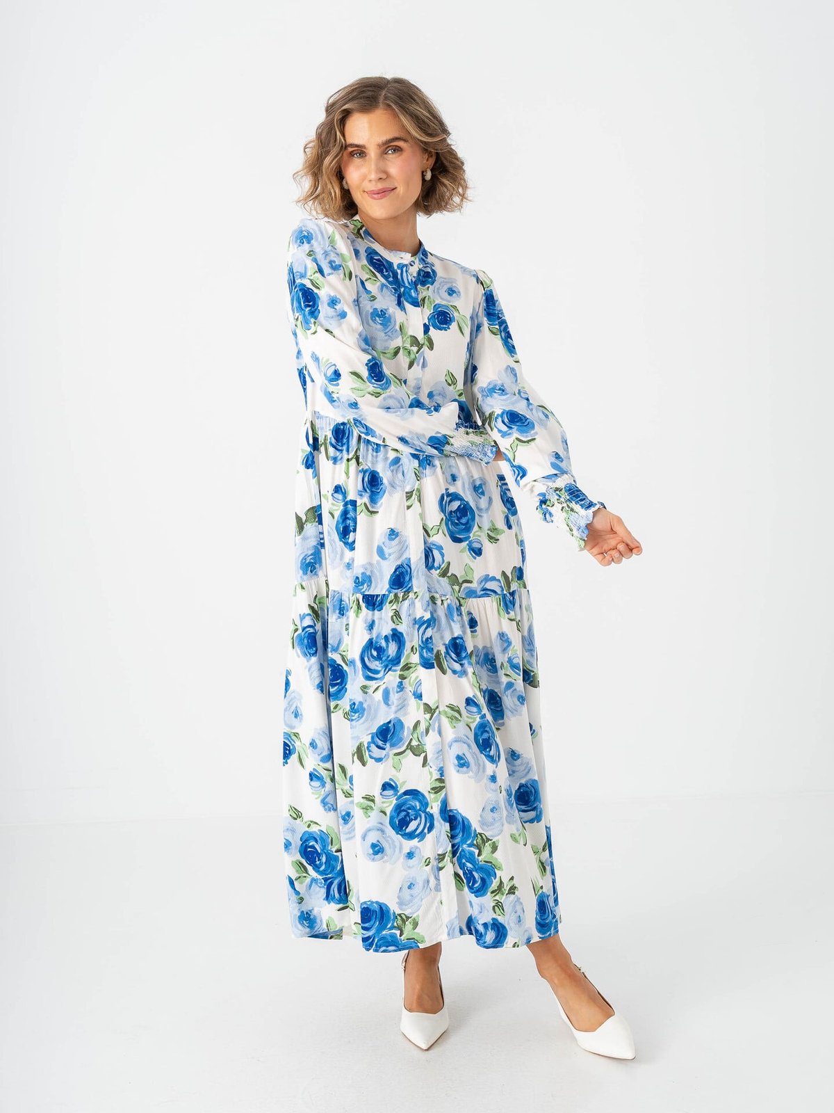 Y.A.S Asina Long Sleeve Long Shirt Dress Snow White / Emula