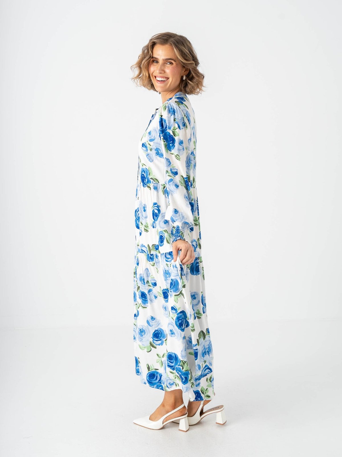 Y.A.S Asina Long Sleeve Long Shirt Dress Snow White / Emula