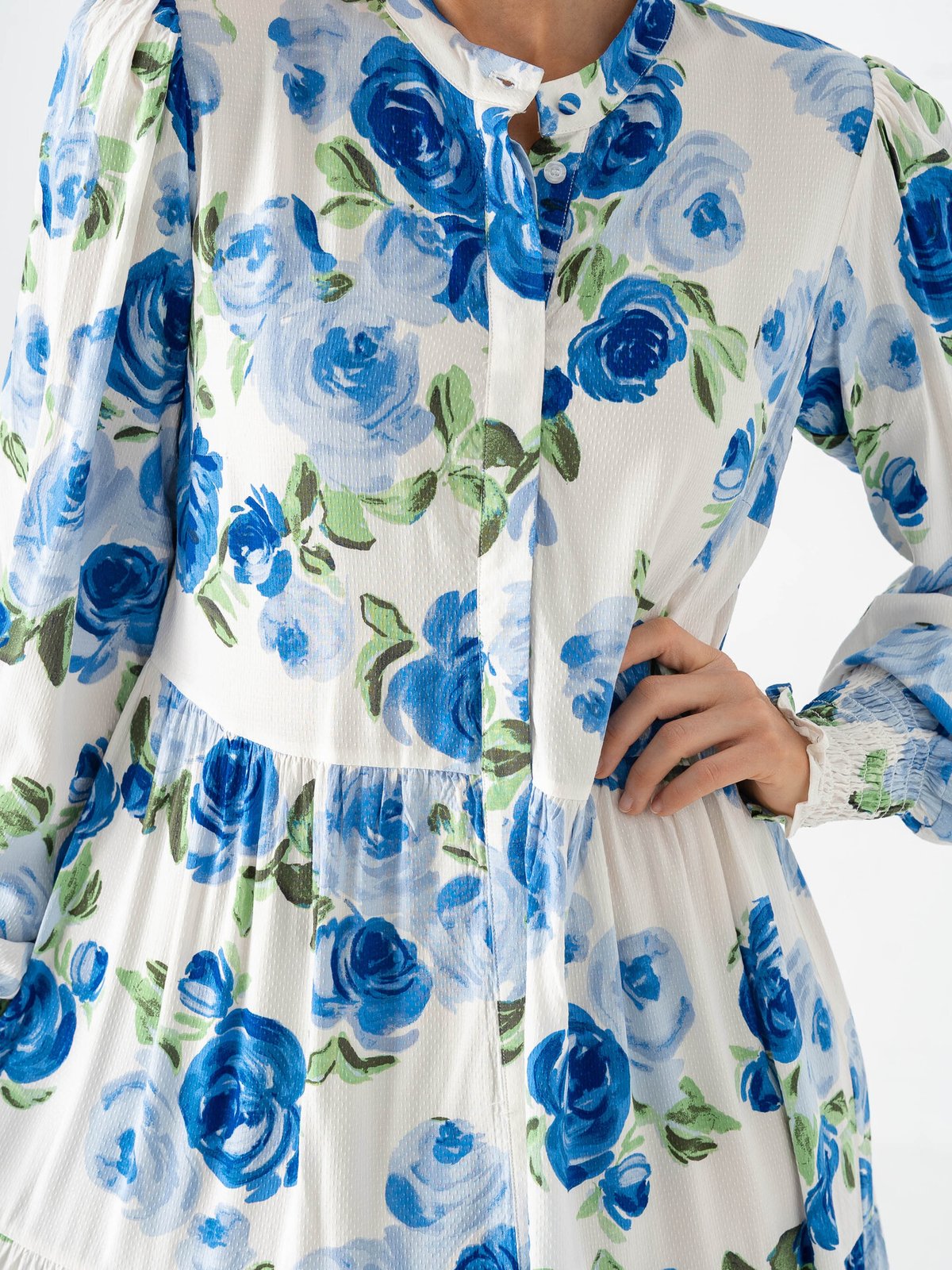Y.A.S Asina Long Sleeve Long Shirt Dress Snow White / Emula