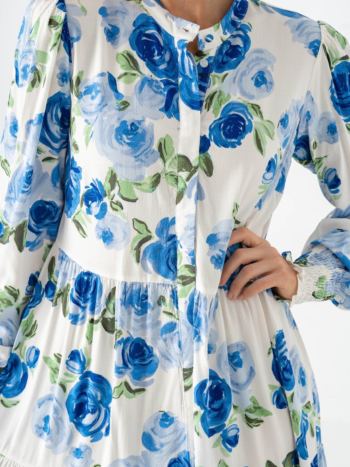 Y.A.S Asina Long Sleeve Long Shirt Dress Snow White / Emula