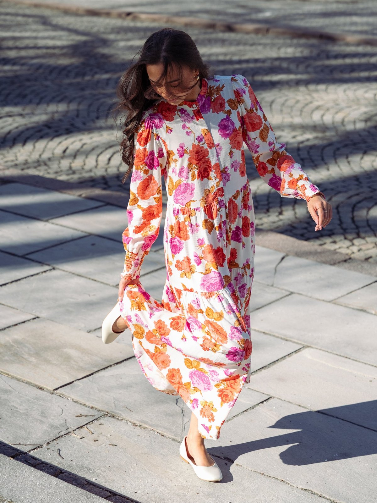 Y.A.S Asina Long Sleeve Long Shirt Dress Rød