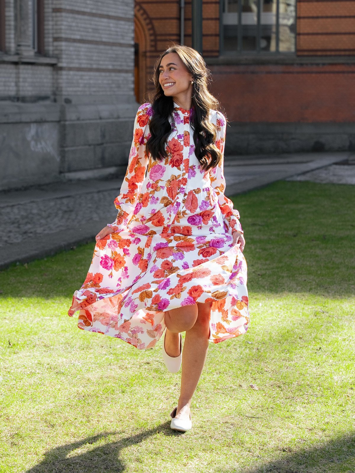 Y.A.S Asina Long Sleeve Long Shirt Dress Rød