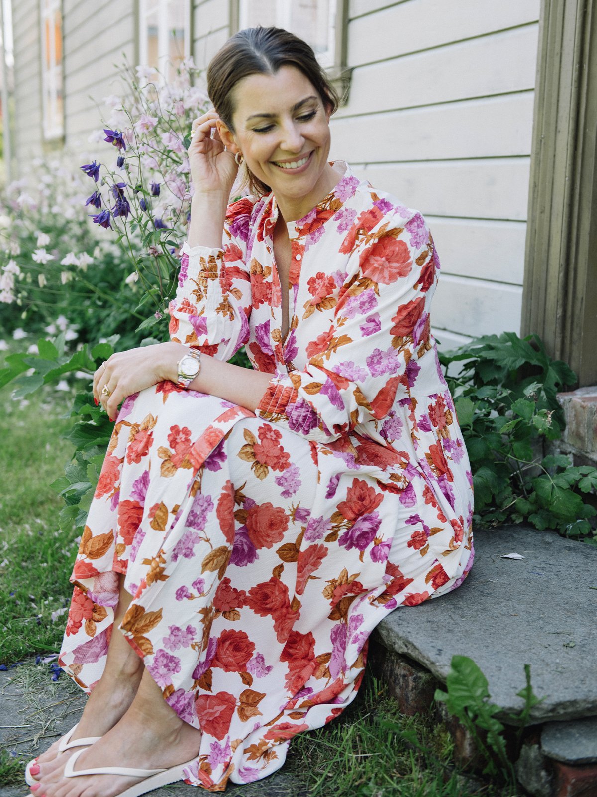 Y.A.S Asina Long Sleeve Long Shirt Dress Rød