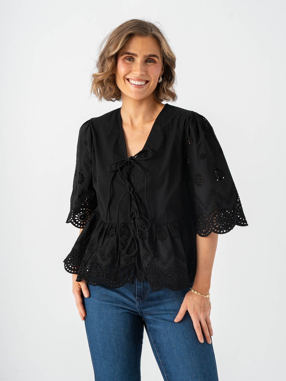 Y.A.S Cornelia 2/4 Tie Top Black