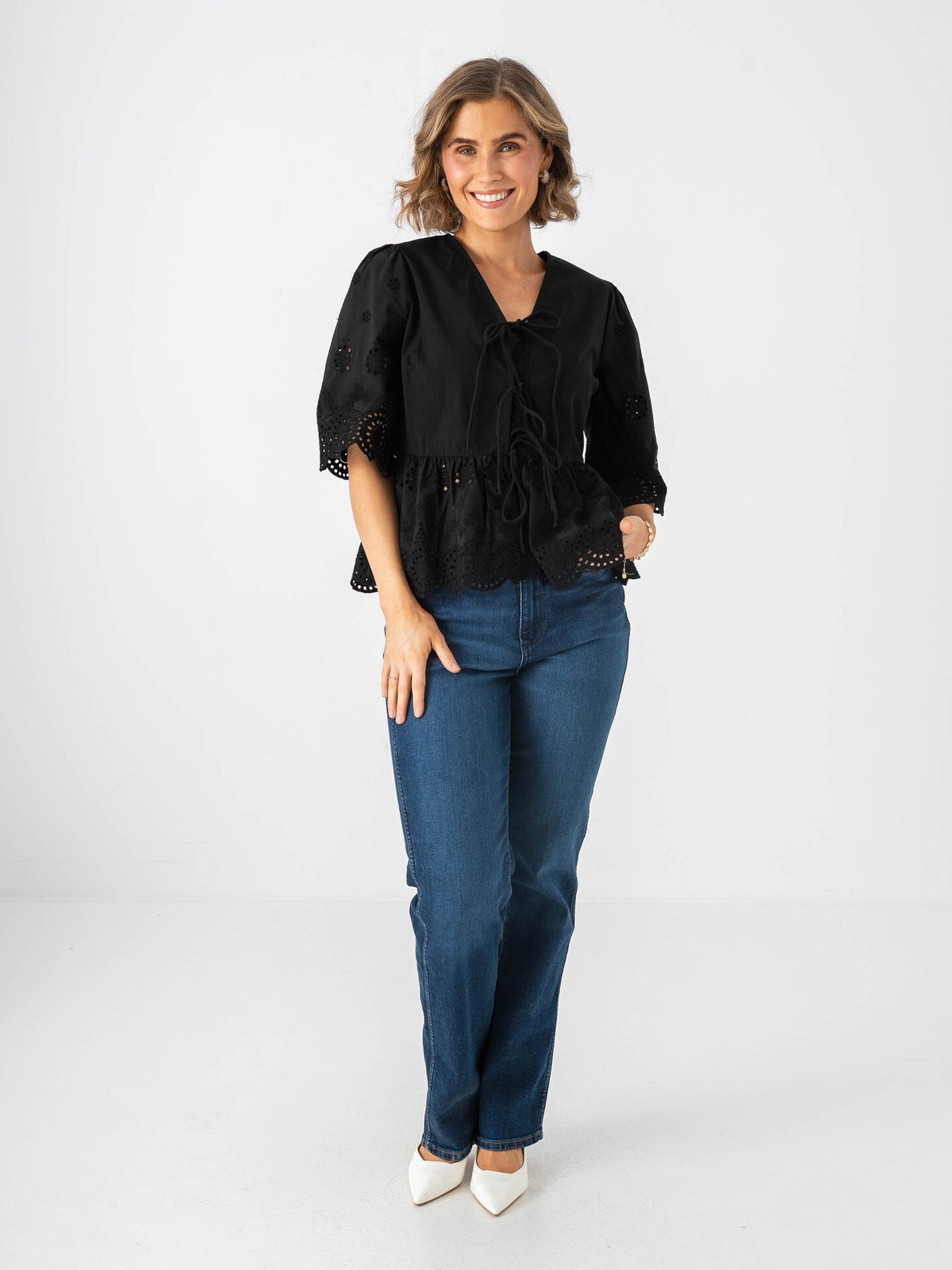 Y.A.S Cornelia 2/4 Tie Top Black