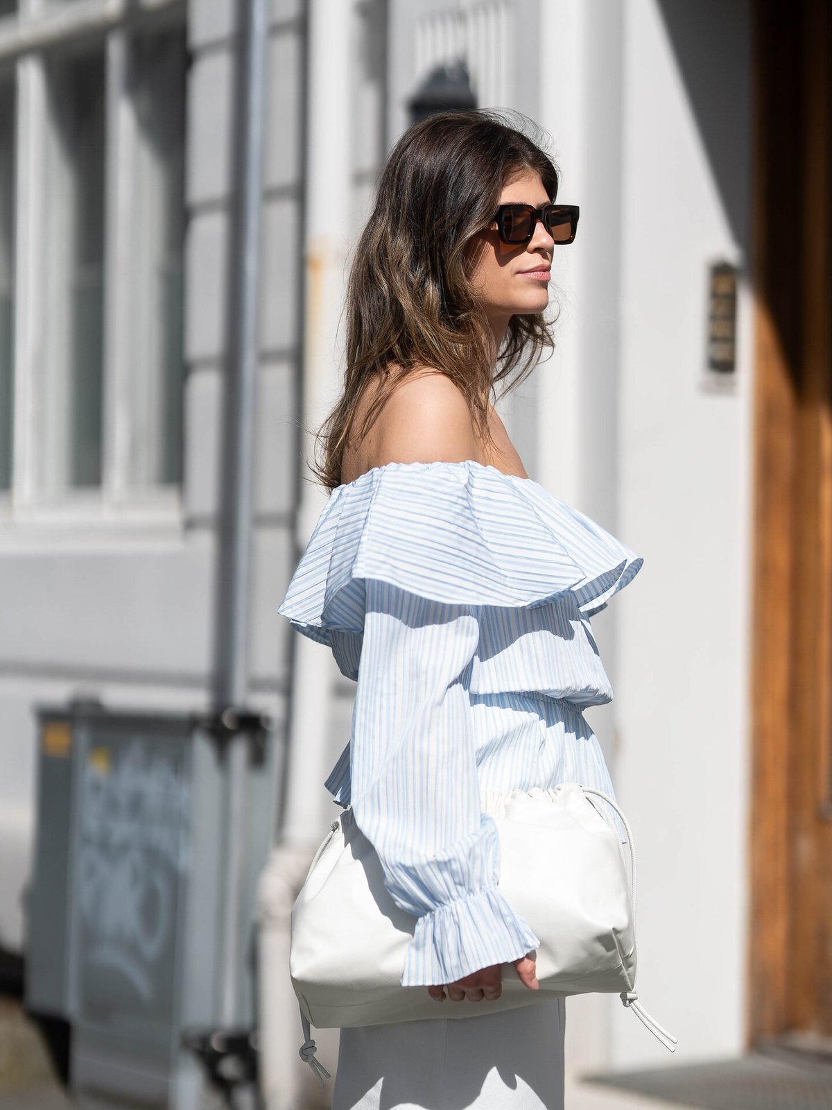 Y.A.S Cala Long Sleeve Os Top White / Stripes