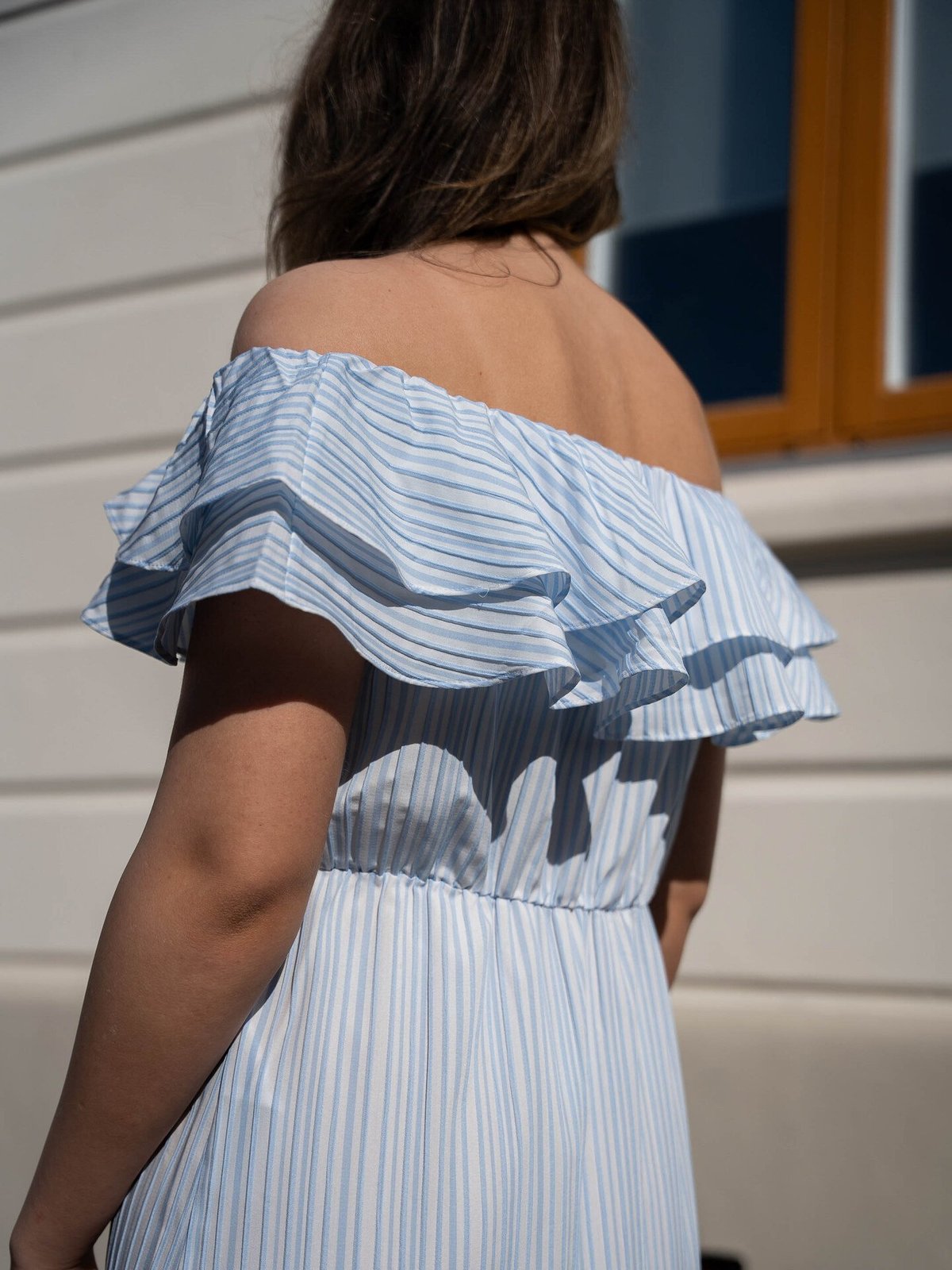 Y.A.S Cala Ankle Dress White / Stripes