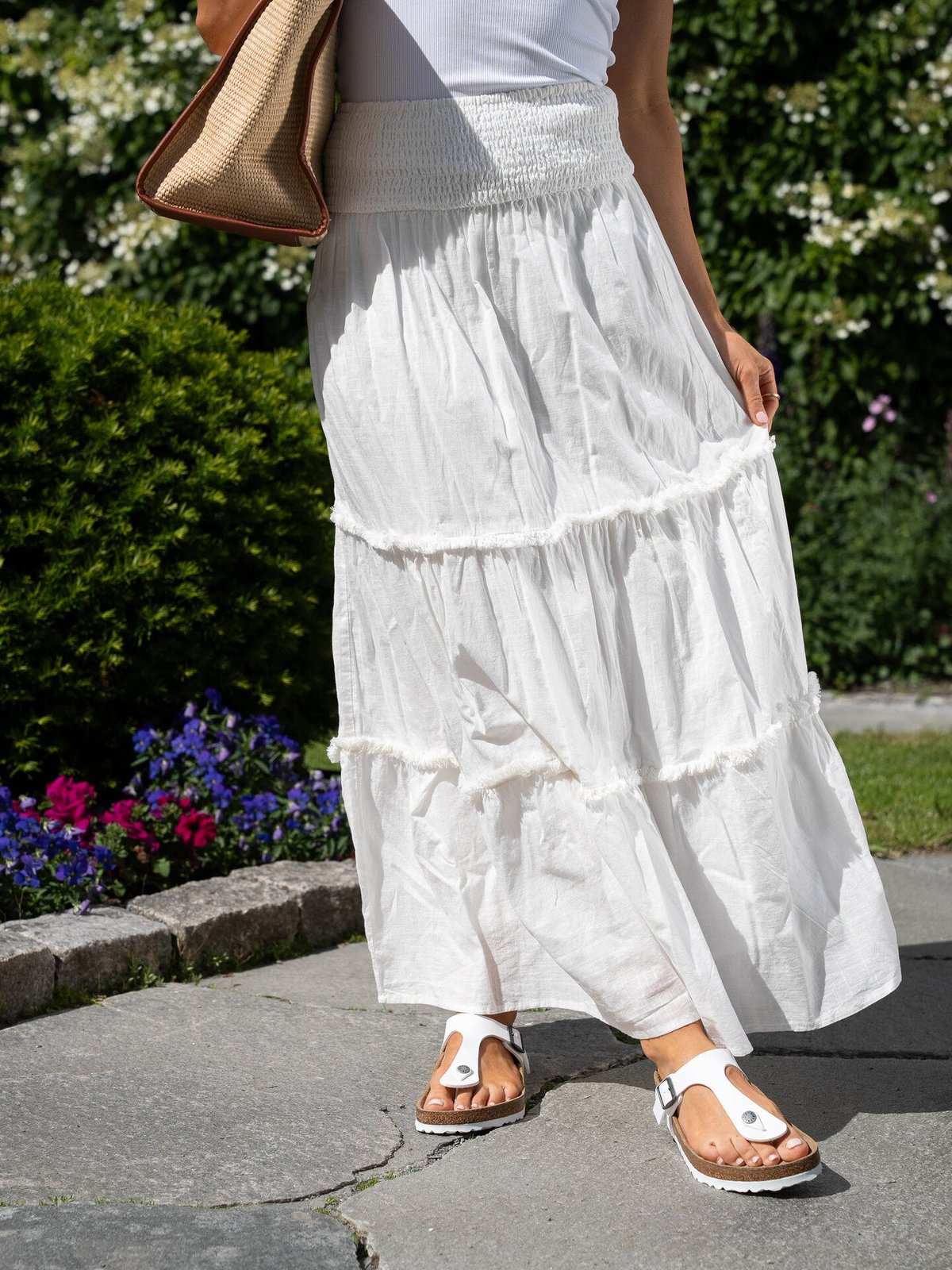 Y.A.S Sila High Waist Maxi Skirt Star White