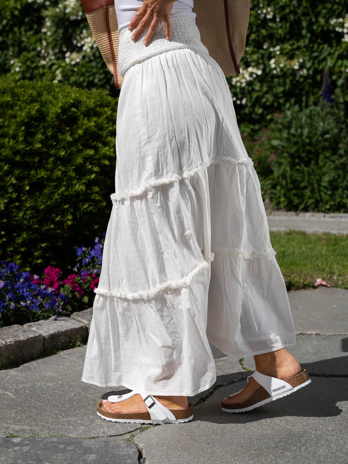 Y.A.S Sila High Waist Maxi Skirt Star White