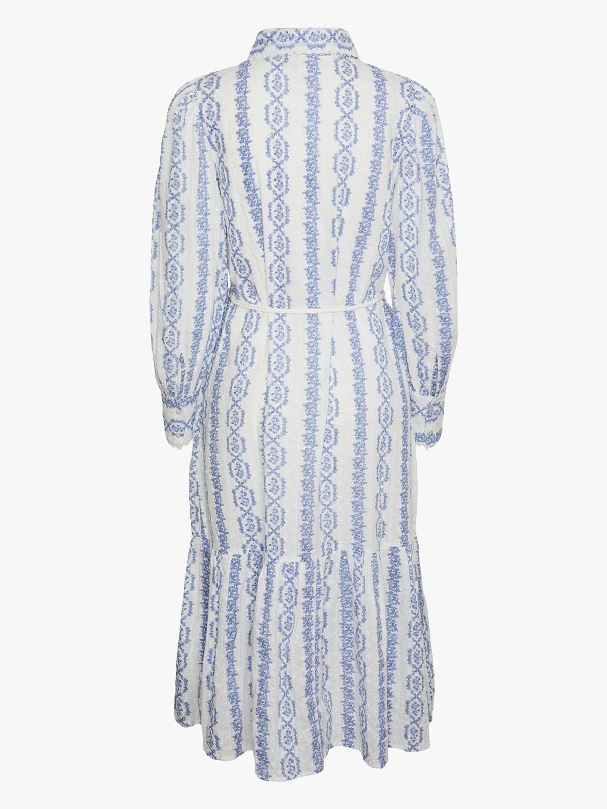 Y.A.S Tovina Long Sleeve Shirt Dress White/ AOP Tovina Print