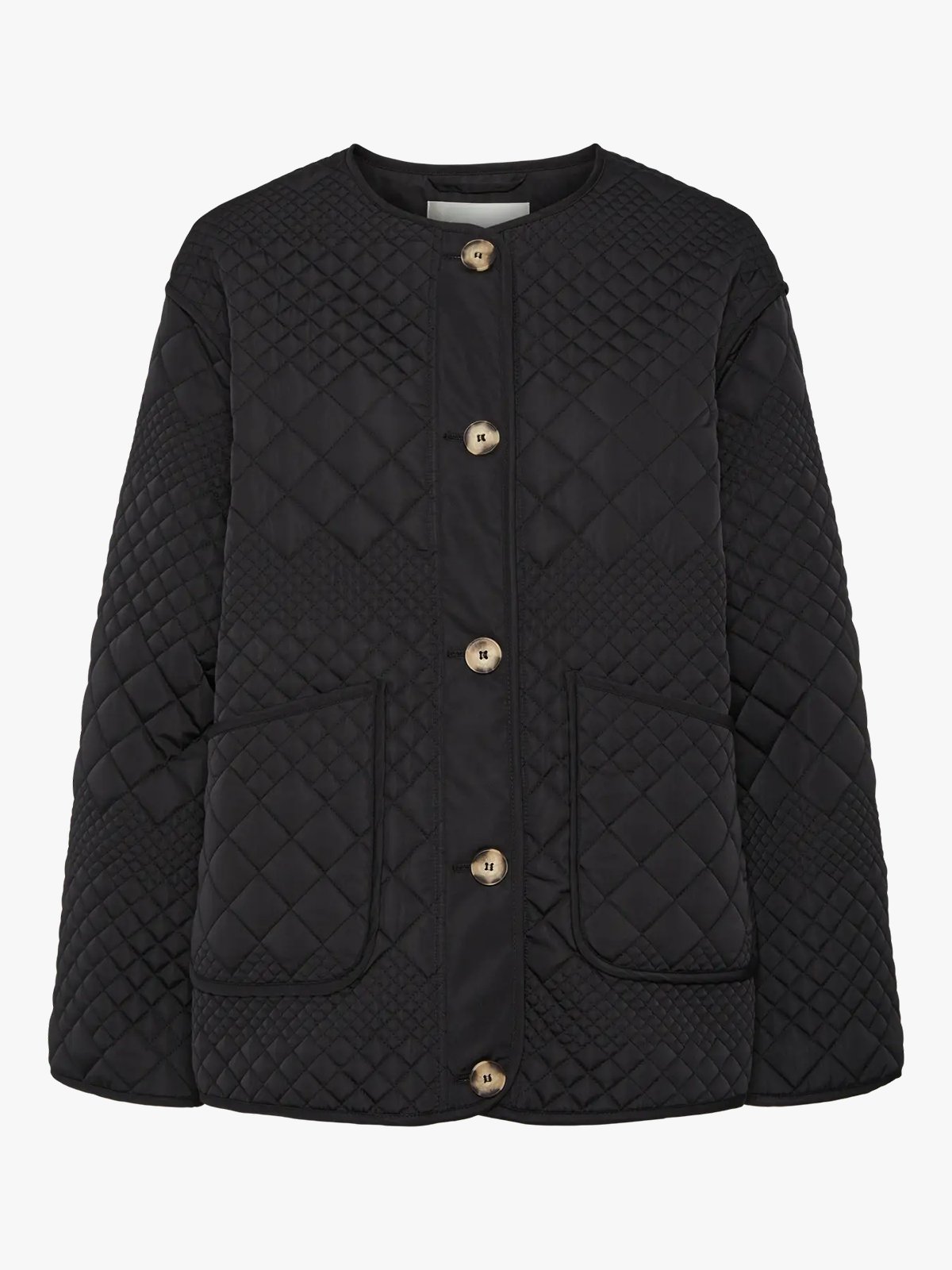 Y.A.S Laurie Long Sleeve Padded Jacket NavyBl Black