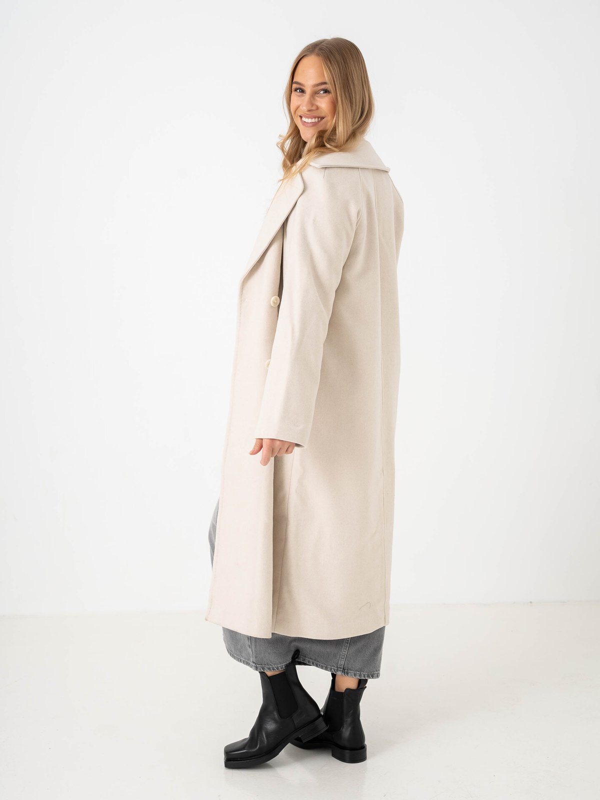 Y.A.S Margot Long Sleeve Long Coat Birch