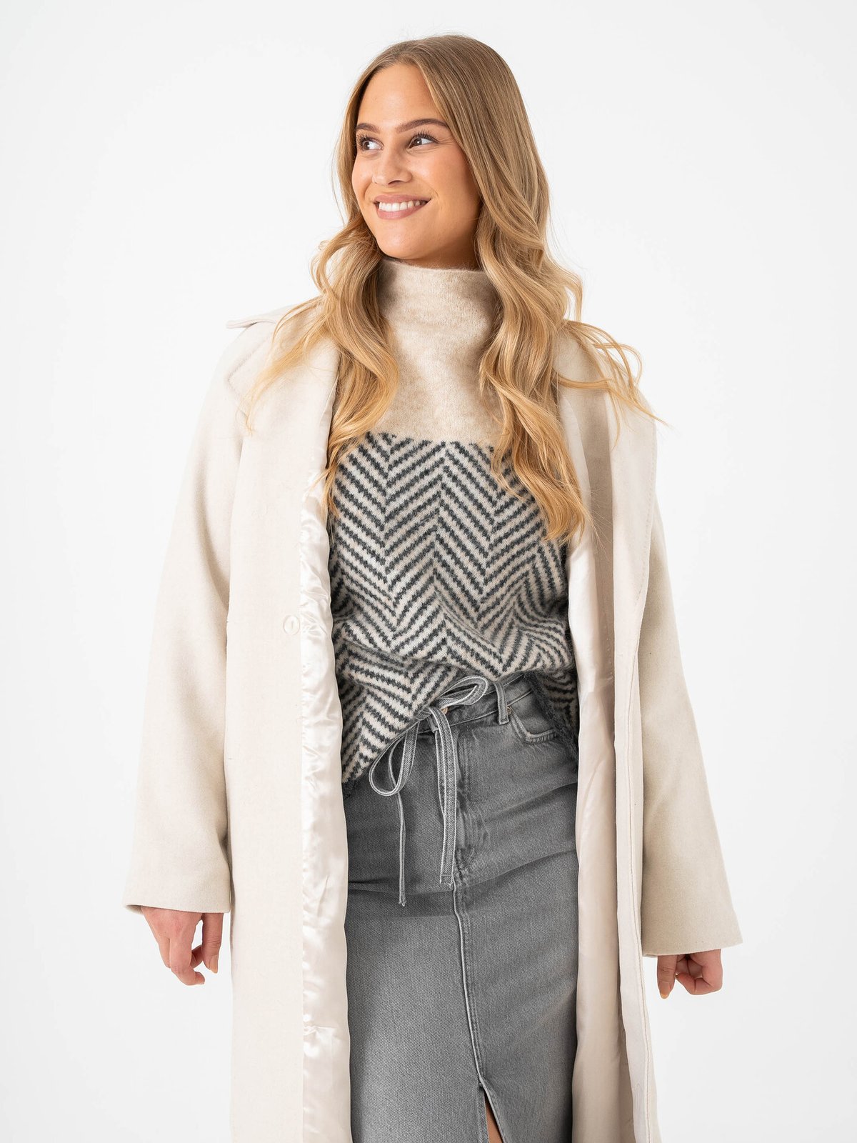 Y.A.S Margot Long Sleeve Long Coat Birch