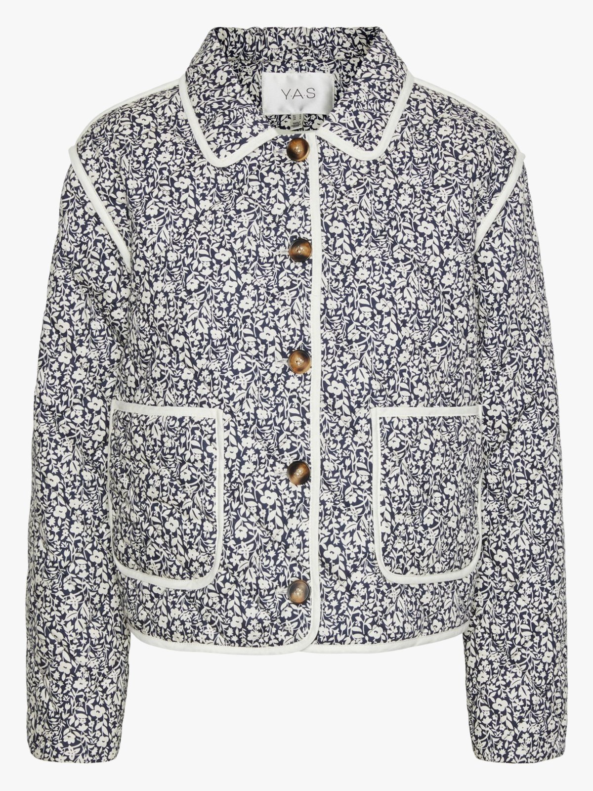 Y.A.S Rinna Long Sleeve Padded Jacket Navy Blazer / Rinna Print