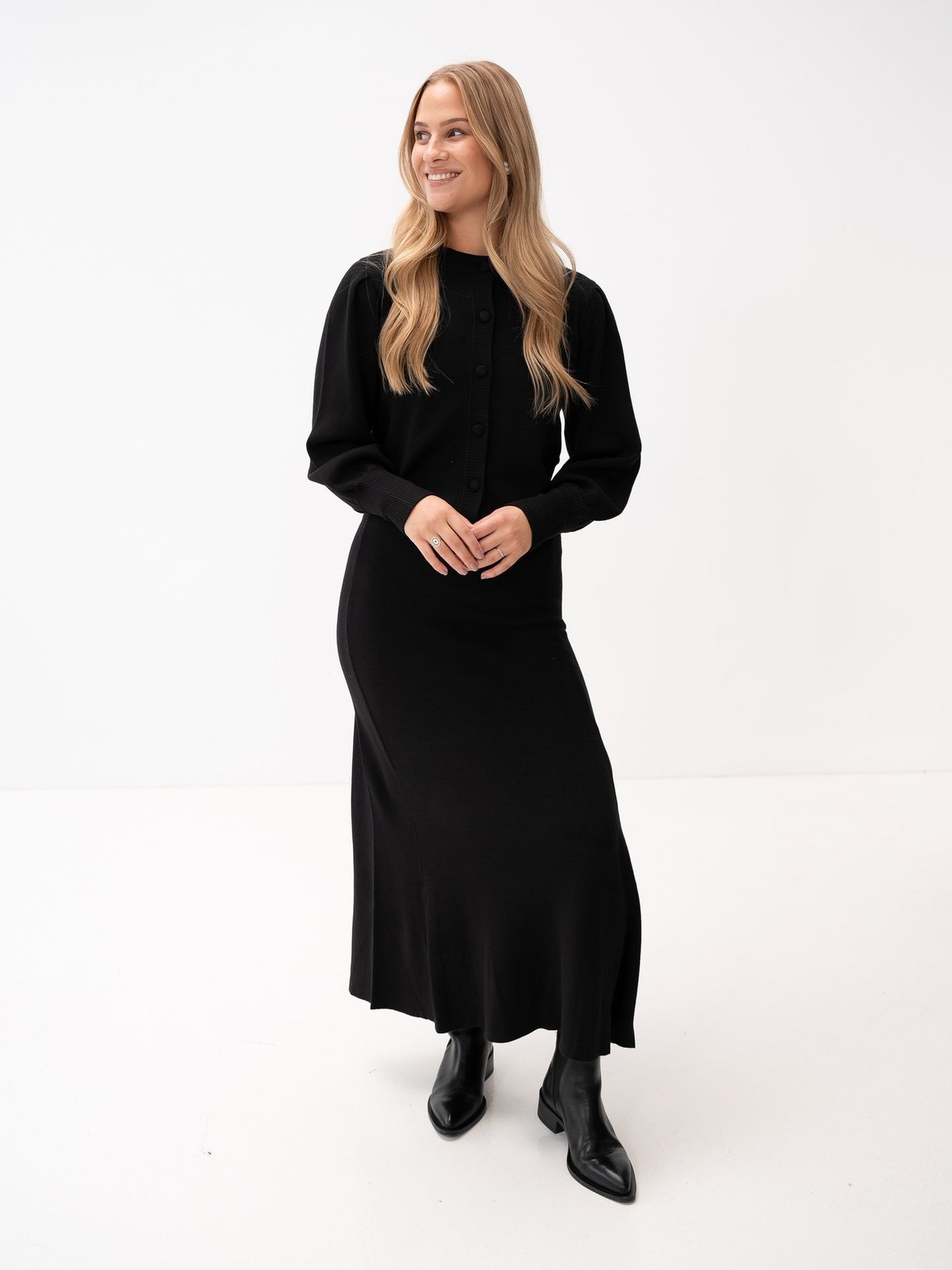 Y.A.S Fonny High Waist Ankle Skirt Black