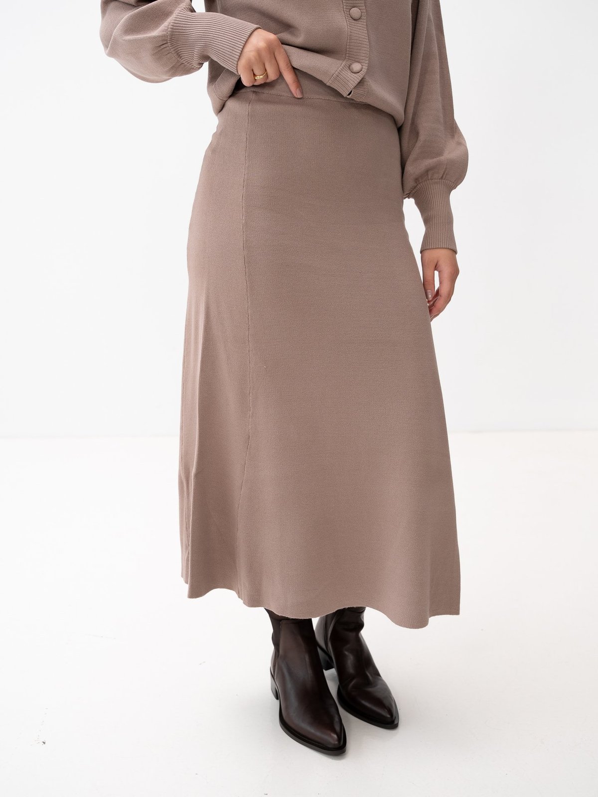 Y.A.S Fonny High Waist Ankle Skirt Fungi