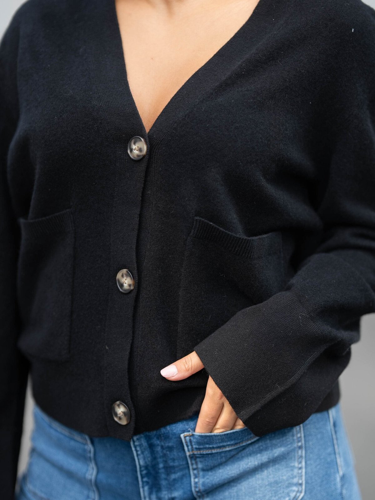 Y.A.S Emilie Long Sleeve Cardigan Knit Black