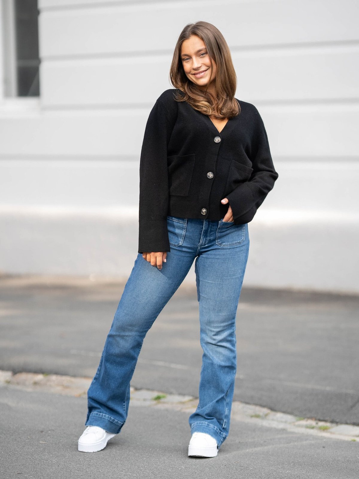 Y.A.S Emilie Long Sleeve Cardigan Knit Black